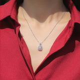 Collar con colgante de moissanita para mujer | Plata de ley 925 con baño de oro de 18 quilates | Obsession Design