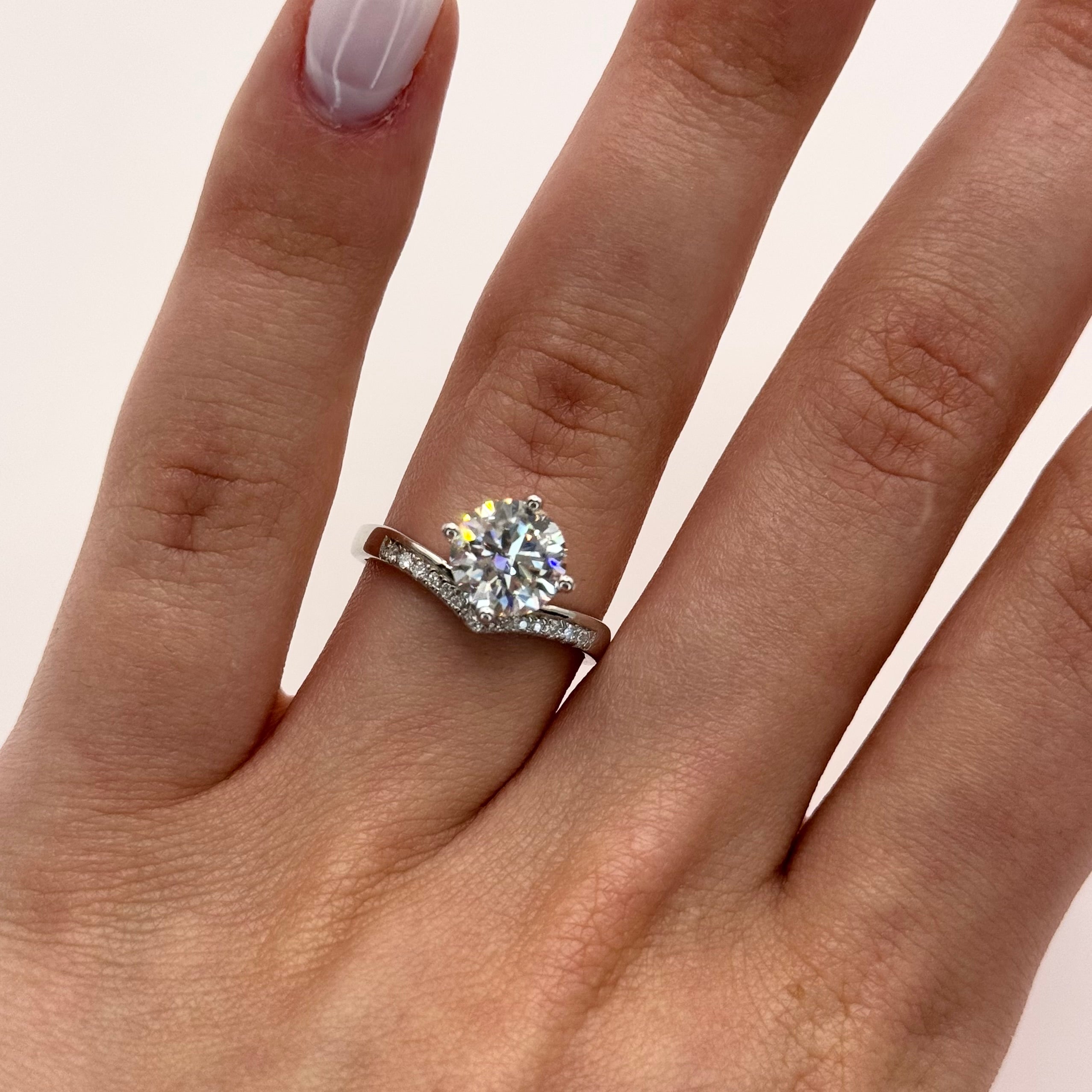 Princess Moissanite Engagement Ring - Brilliant Cut Stone in a Sleek Metal Band