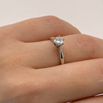 Sterling Silver Six-Claws Moissanite Engagement Ring – Women’s Jewelry, White Gold Plated