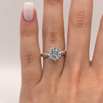 Lab-Grown Moissanite Kingdom Engagement Band – 18K White Gold Plated, Royal-Inspired Elegance