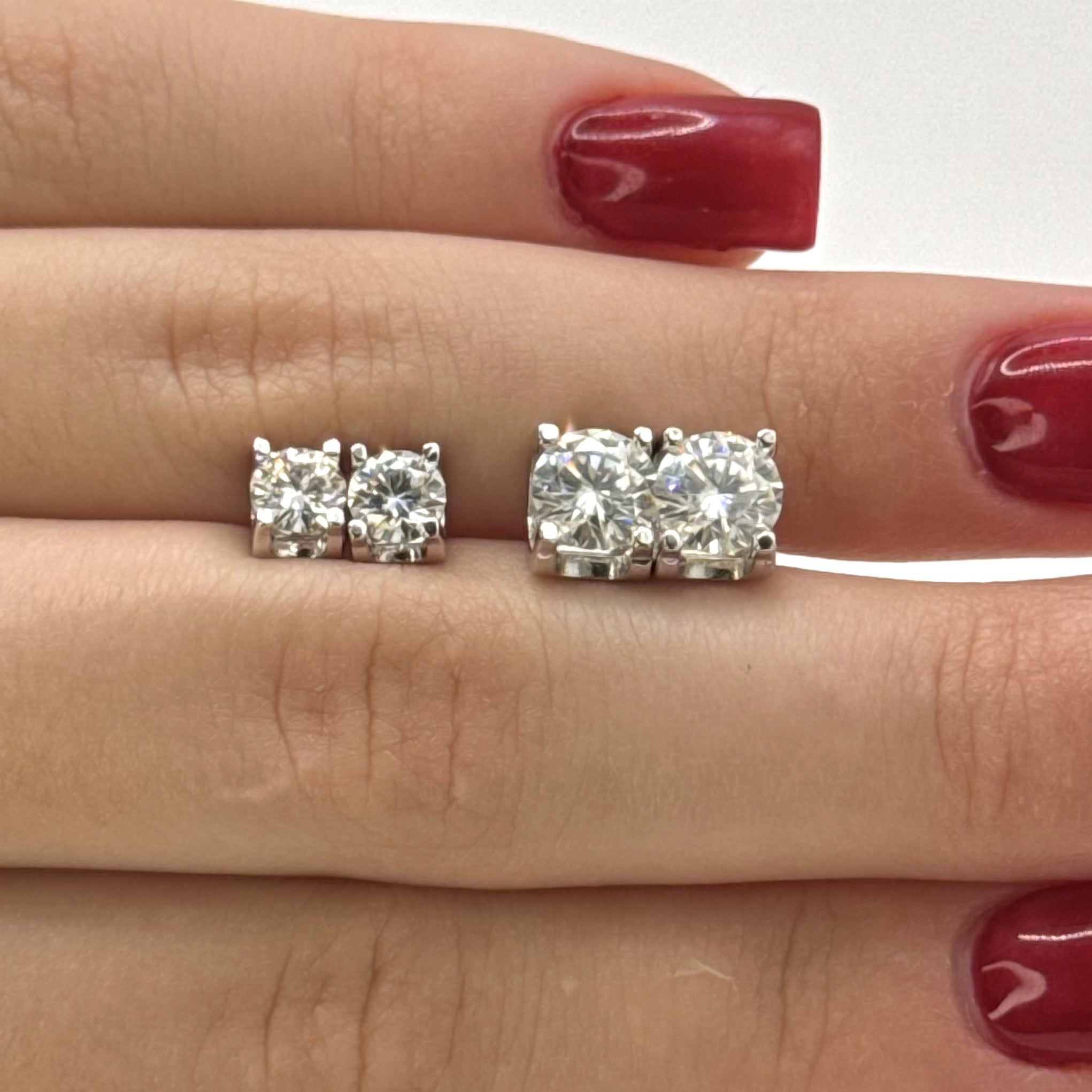Celestial Moissanite Stud Earrings - Sleek Metal Design with Radiant Shine
