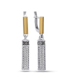 Pendientes de moissanita para mujer | Plata de ley 925 con baño de oro de 18 quilates | Diseño conmovedor