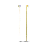 Pendientes de moissanita para mujer | Plata de ley 925 con baño de oro de 18 quilates | Diseño conmovedor