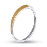 Sterling Silver Band - Solid Gold over Silver Stackable Ring - Olivia Star Jewelry 1189R