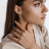 Sterling Silver Band - Solid Gold over Silver Stackable Ring - Olivia Star Jewelry 1189R