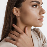 Sterling Silver Band - Solid Gold over Silver Stackable Ring - Olivia Star Jewelry 1189R