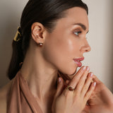 Pendientes de moissanita para mujer | Plata de ley 925 con baño de oro de 18 quilates | Diseño conmovedor