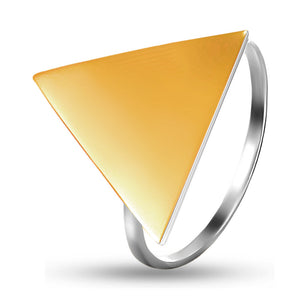 14K Gold Bonded Ring Golden Triangle, sterling silver