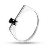 Sterling Silver Ring – Black Cubic Zirconia Design – Olivia Star Jewelry 1275R