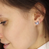 Pendientes de moissanita para mujer | Plata de ley 925 con baño de oro de 18 quilates | Diseño conmovedor