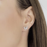 Pendientes de moissanita para mujer | Plata de ley 925 con baño de oro de 18 quilates | Diseño conmovedor