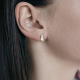 Pendientes de moissanita para mujer | Plata de ley 925 con baño de oro de 18 quilates | Diseño conmovedor