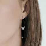 Pendientes de moissanita para mujer | Plata de ley 925 con baño de oro de 18 quilates | Diseño conmovedor