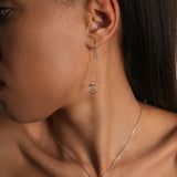 Pendientes de moissanita para mujer | Plata de ley 925 con baño de oro de 18 quilates | Diseño conmovedor