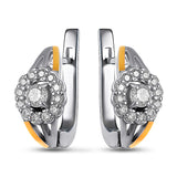 Pendientes de moissanita para mujer | Plata de ley 925 con baño de oro de 18 quilates | Diseño conmovedor