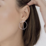 Pendientes de moissanita para mujer | Plata de ley 925 con baño de oro de 18 quilates | Diseño conmovedor