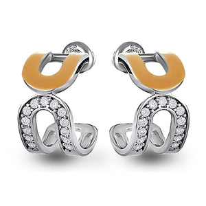 14K Gold Bonded Stud Earrings Ribbon Curl, sterling silver