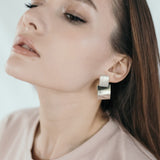 Pendientes de moissanita para mujer | Plata de ley 925 con baño de oro de 18 quilates | Diseño conmovedor