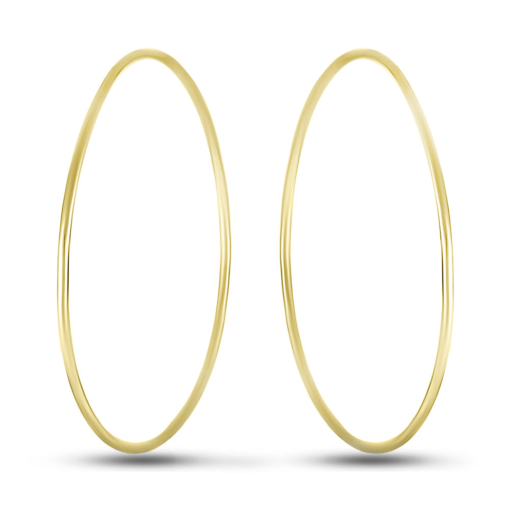 14K Gold Plated Hoop Earrings | Minimalist | Sterling Silver