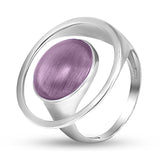 925 Sterling Silver Ring - Minimalist Design with Purple Ulexite - Olivia Star Jewelry 1515R