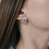 Pendientes de moissanita para mujer | Plata de ley 925 con baño de oro de 18 quilates | Diseño conmovedor