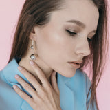 Pendientes de moissanita para mujer | Plata de ley 925 con baño de oro de 18 quilates | Diseño conmovedor