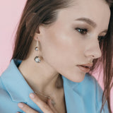 Pendientes de moissanita para mujer | Plata de ley 925 con baño de oro de 18 quilates | Diseño conmovedor