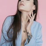 Collar con colgante de moissanita para mujer | Plata de ley 925 con baño de oro de 18 quilates | Diseño de corazón danzante