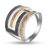 Sterling Silver Ring - Solid Gold over Silver Stackable Band - Olivia Star Jewelry 1585-1R