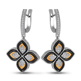 Pendientes de moissanita para mujer | Plata de ley 925 con baño de oro de 18 quilates | Diseño conmovedor