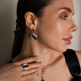 Pendientes de moissanita para mujer | Plata de ley 925 con baño de oro de 18 quilates | Diseño conmovedor