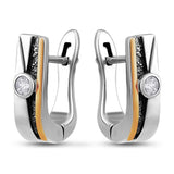 Pendientes de moissanita para mujer | Plata de ley 925 con baño de oro de 18 quilates | Diseño conmovedor