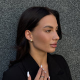 Pendientes de moissanita para mujer | Plata de ley 925 con baño de oro de 18 quilates | Diseño conmovedor