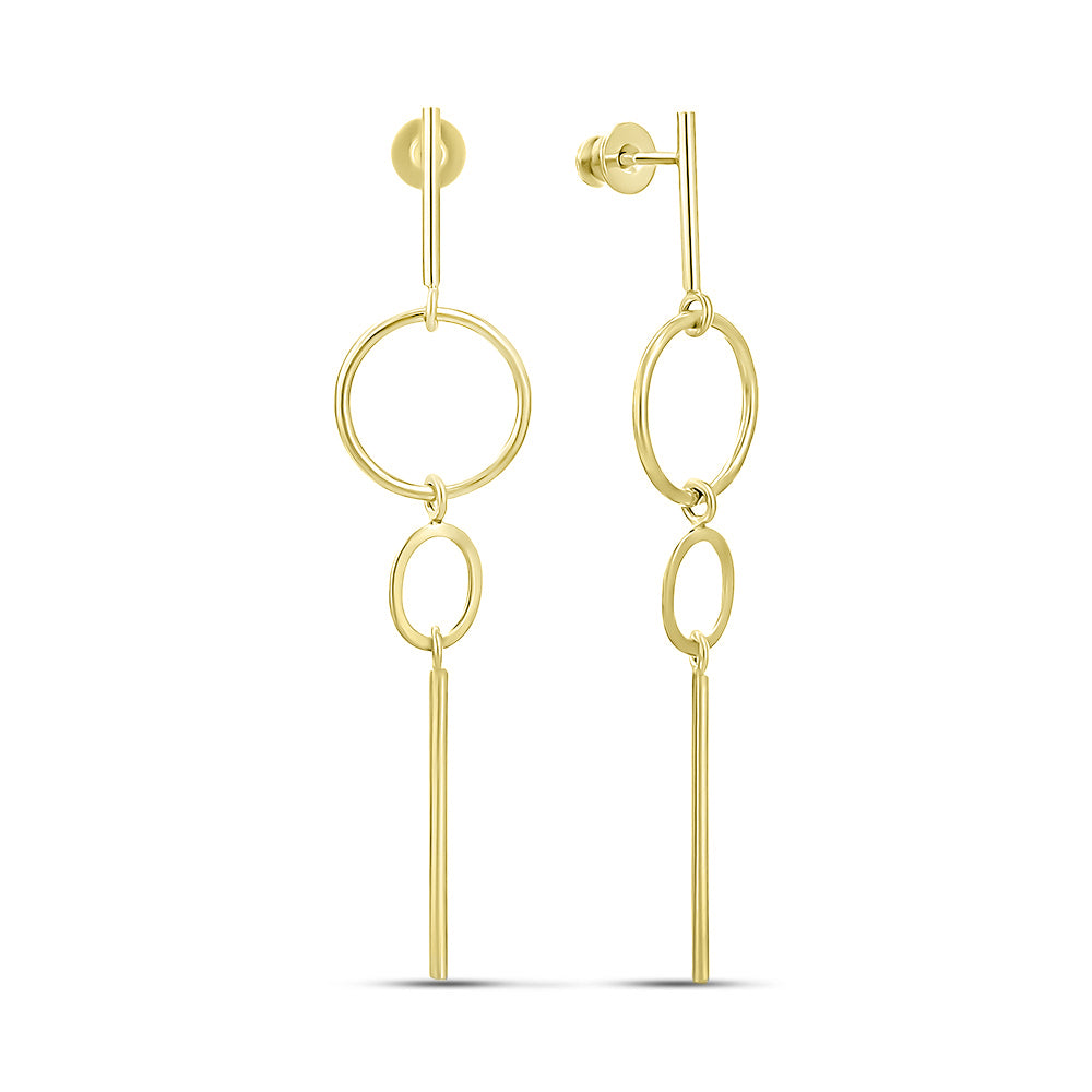14K Gold Plated Drop Earrings | Elegant | Sterling Silver