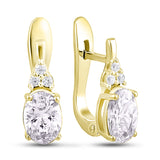 Pendientes de moissanita para mujer | Plata de ley 925 con baño de oro de 18 quilates | Diseño conmovedor