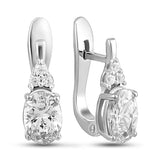 Pendientes de moissanita para mujer | Plata de ley 925 con baño de oro de 18 quilates | Diseño conmovedor