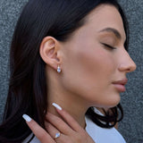 Pendientes de moissanita para mujer | Plata de ley 925 con baño de oro de 18 quilates | Diseño conmovedor