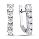 925 Sterling Silver Earrings - White Cubic Zirconia Refined Everyday Design - Olivia Star Jewelry 1938E