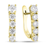 Pendientes de moissanita para mujer | Plata de ley 925 con baño de oro de 18 quilates | Diseño conmovedor