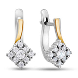 Pendientes de moissanita para mujer | Plata de ley 925 con baño de oro de 18 quilates | Diseño conmovedor