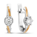 Pendientes de moissanita para mujer | Plata de ley 925 con baño de oro de 18 quilates | Diseño conmovedor