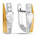 Pendientes de moissanita para mujer | Plata de ley 925 con baño de oro de 18 quilates | Diseño conmovedor