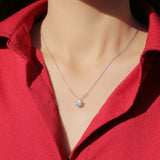 Collar con colgante de moissanita para mujer | Plata de ley 925 con baño de oro de 18 quilates | Diseño brillante