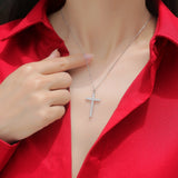 925 Sterling Silver Pendant Necklace with Moissanite – Belief Design – Olivia Star Jewelry P11546