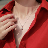 Collar con colgante de moissanita para mujer | Plata de ley 925 con baño de oro de 18 quilates | Thought Design
