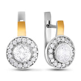 Pendientes de moissanita para mujer | Plata de ley 925 con baño de oro de 18 quilates | Diseño conmovedor