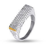 925 Sterling Silver Ring - Solid Gold over Silver with White Cubic Zirconia - Olivia Star Jewelry 1094R