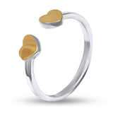 Dainty 925 Sterling Silver Midi Ring with 14K Gold Bonded - Olivia Star Jewelry 1111R