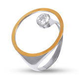 Solid 925 Sterling Silver Ring with 14K Gold Bonded – Olivia Star Jewelry – 1246R