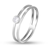 925 Sterling Silver Ring - Silver with White Cubic Zirconia - Olivia Star Jewelry 1280R